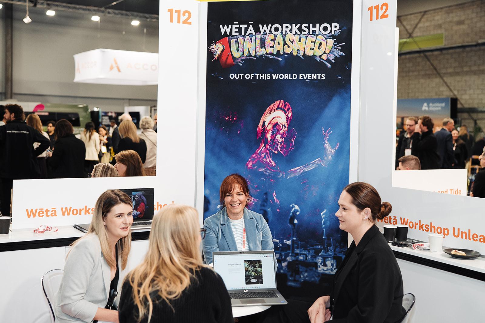 Buyers in an appointment with one of the Exhibitors at MEETINGS, the premier business events tradeshow in New Zealand